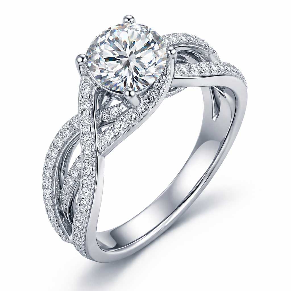 A women's ring. Серебряное кольцо 925 проба, бриллиантовая огранка, ручная закрепка камней