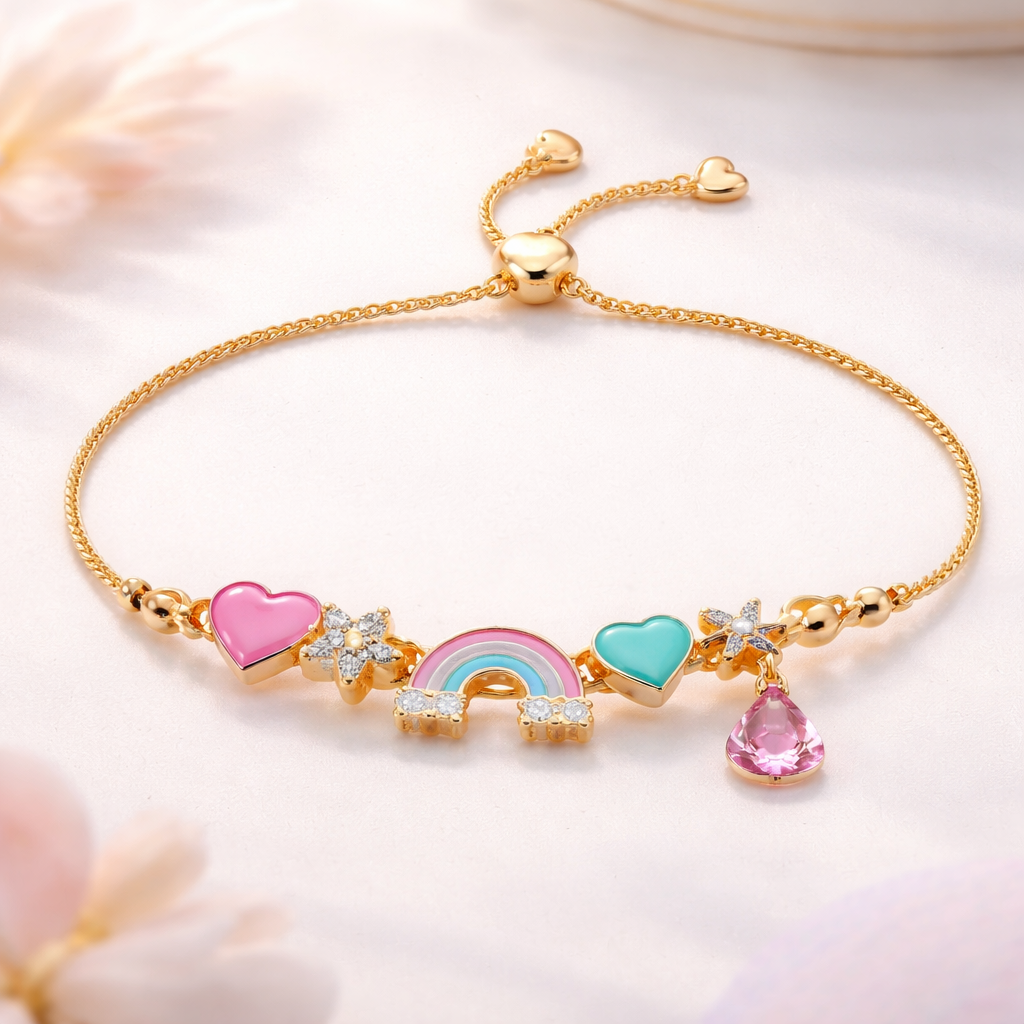 Make me a bracelet that is girly, young, modern. Some thing new. Yellow gold. Adjustable