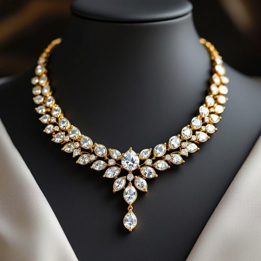 Moissanite kundan necklace for Asian girl