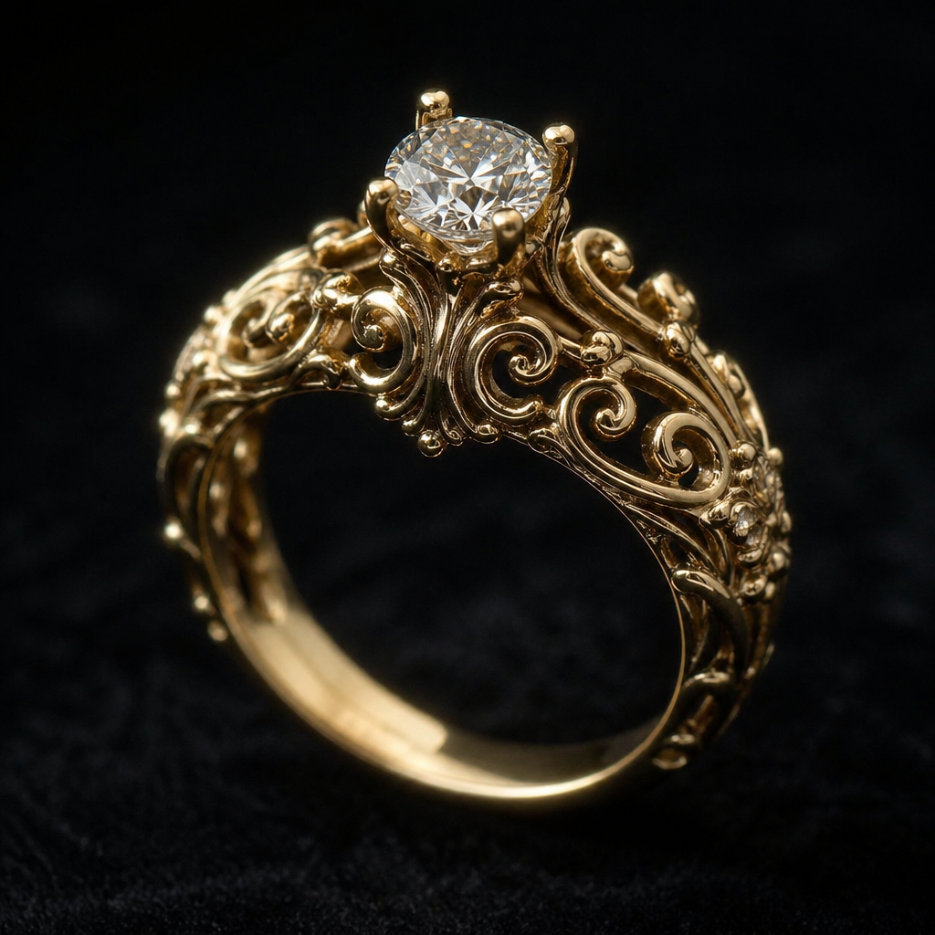 0.35 dimond ring
photorealistic jewelry design, 0.35 dimond ring, baroque style, just the design no text