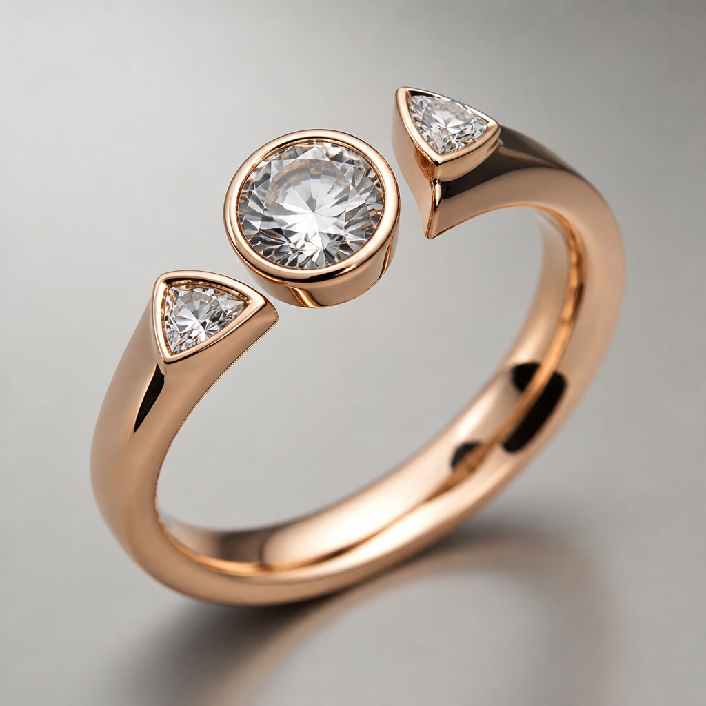 A modern women's ring
photorealistic jewelry design, A modern women's ring, modern style, just the design no text