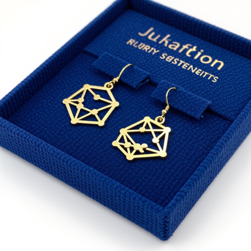 Небольшие золотые матовые серьги в виде созвездия сириус