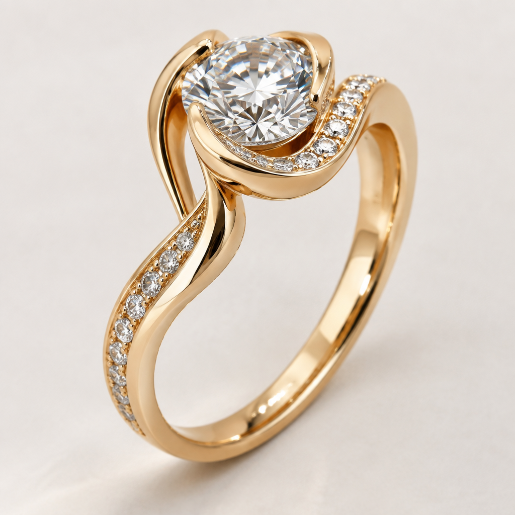 A women's ring
photorealistic jewelry design, A women's ring, modern style, just the design no text