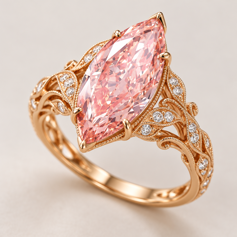 A minimalist women's ring made of gold, highly ornate, intricate and elaborate, richly detailed. use this stone for a ring
using the attached image as a visual reference, create A minimalist women's ring made of gold, highly ornate, intricate and elaborate, richly detailed. use this stone for a ring. photorealistic, just the design no text