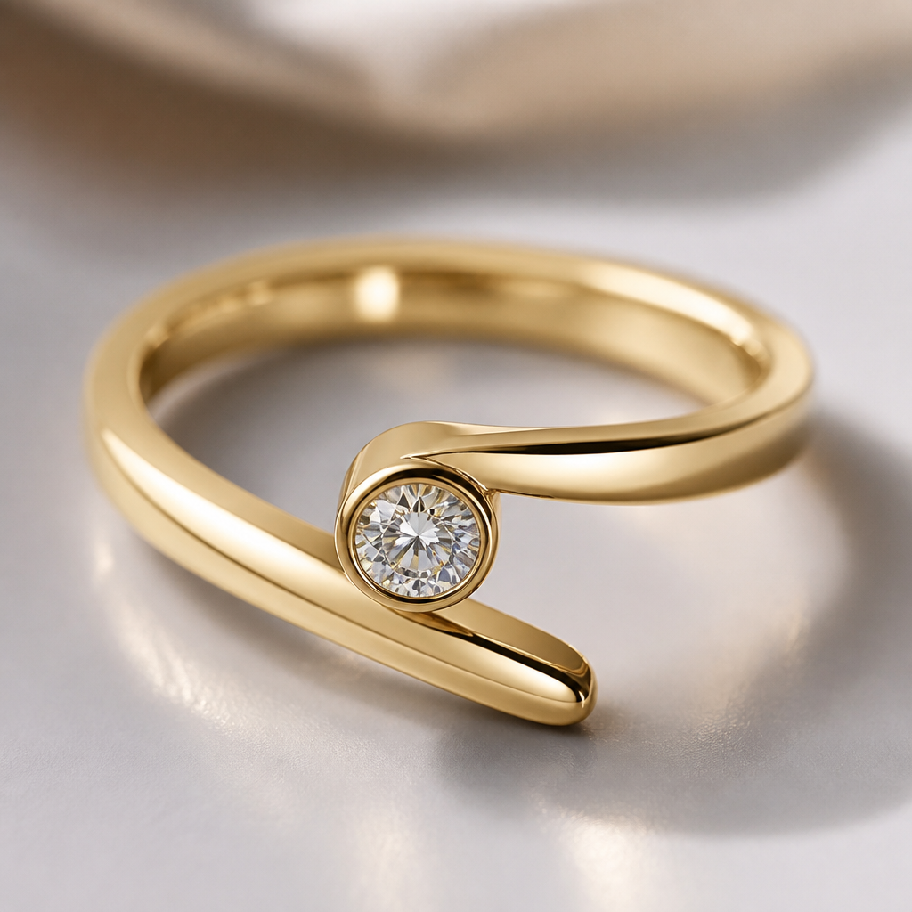 A modern women's ring suitable for daily wear
photorealistic jewelry design, A modern women's ring suitable for daily wear, modern style, just the design no text