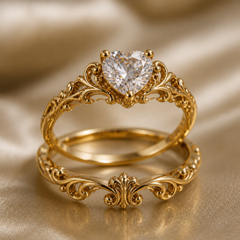 make it less thick and change the stone form to a heart
edit the attached jewelry design with these instructions: make it less thick and change the stone form to a heart. keep it photorealistic, just the design no text