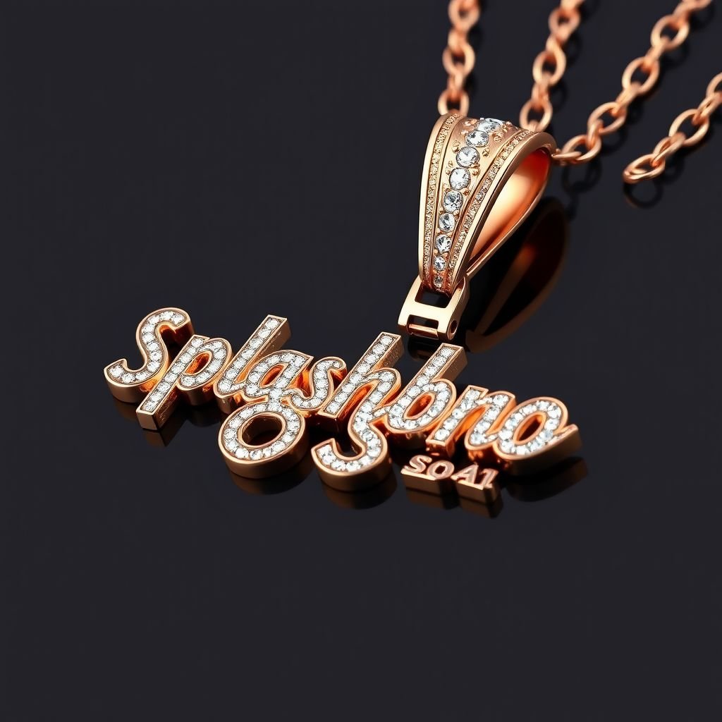 Create a pendant that say Splashbro Sosa with mosaic diamonds for men