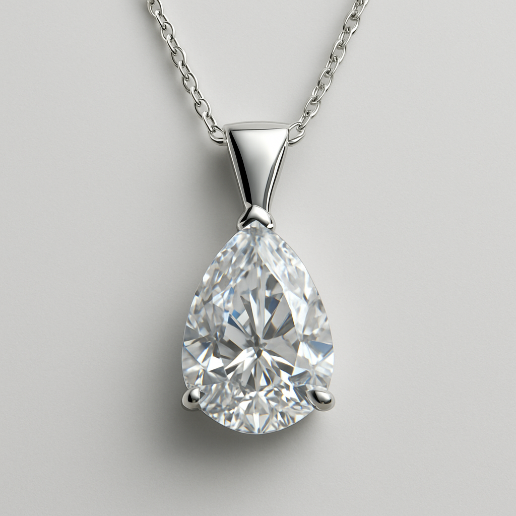 7 carat pear necklace 