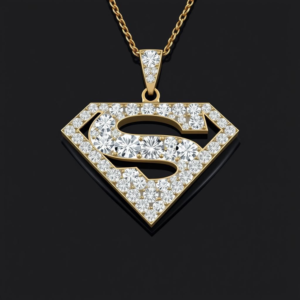 d superman diamond pendant