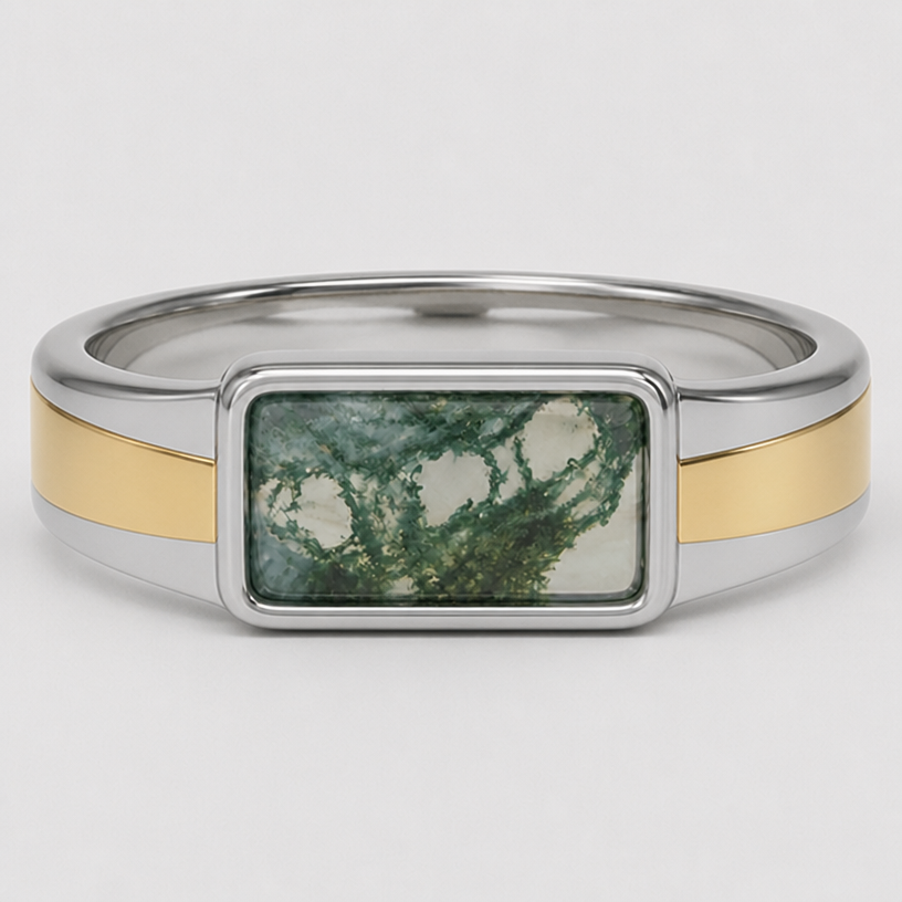 Make the bands wider so they meet the outside of the stone setting