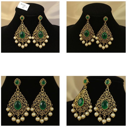 Statement earrings green