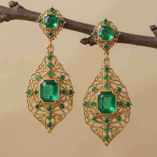Statement earrings green