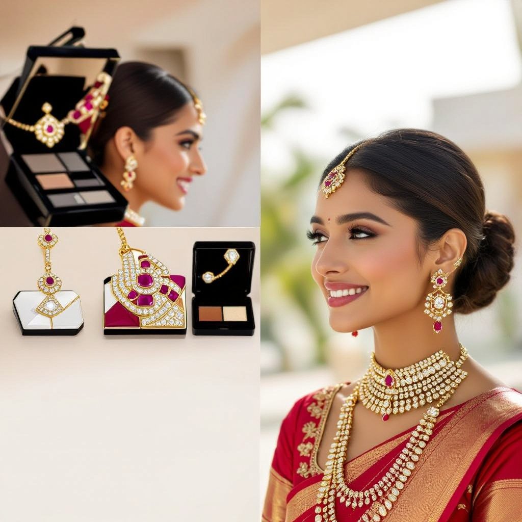 American diamond ruby necklace for Indian girl 