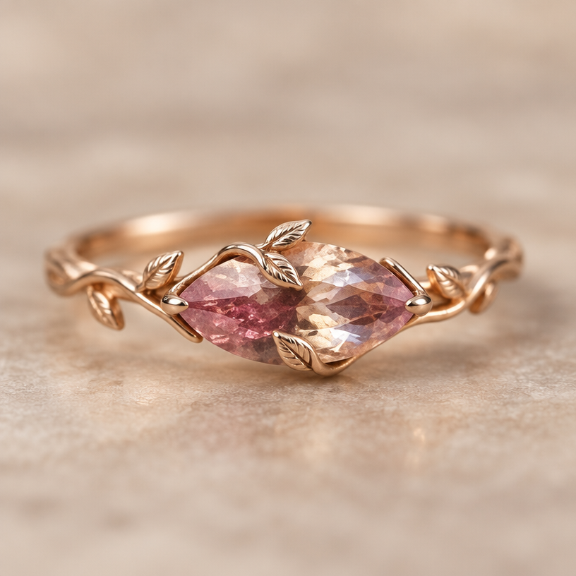 A women's ring. take this stone and add some small vines going over the stone
using the attached image as a visual reference, create A women's ring. take this stone and add some small vines going over the stone. photorealistic, just the design no text