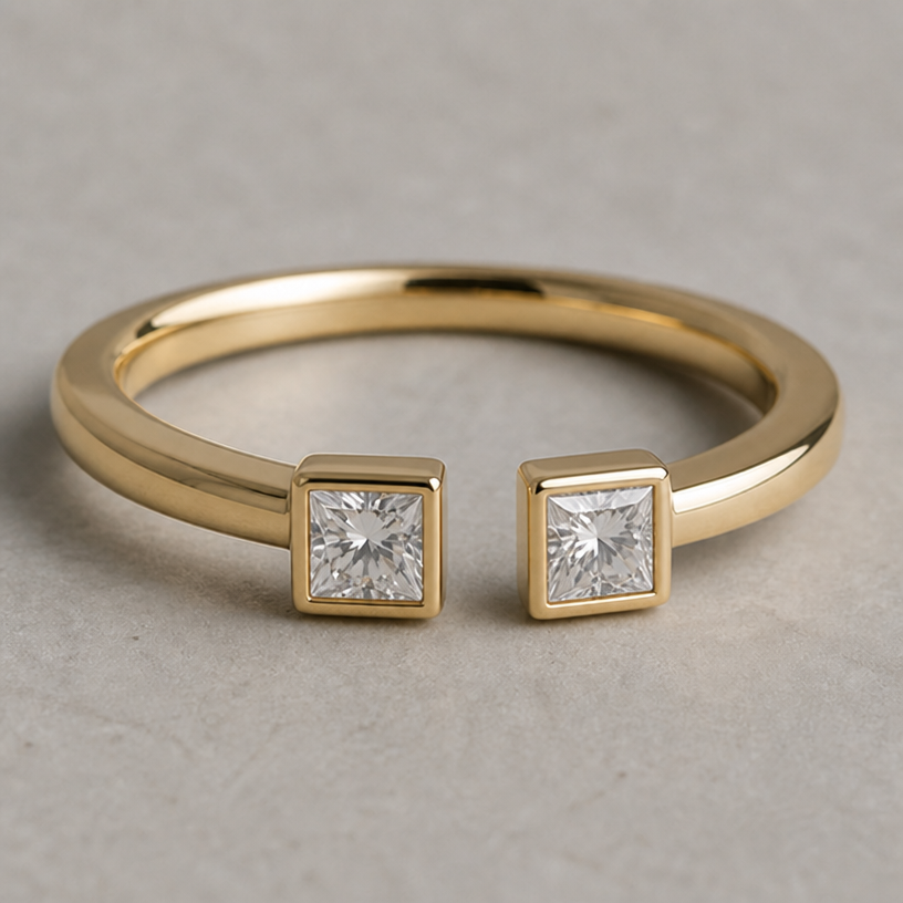 Add princess cut diamond
edit the attached jewelry design with these instructions: Add princess cut diamond. keep it photorealistic, just the design no text