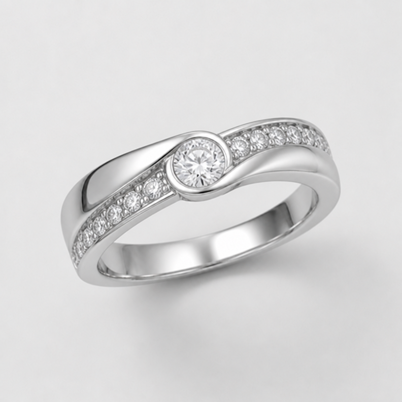 change style to non anniversary
edit the attached jewelry design with these instructions: change style to non anniversary. keep it photorealistic, just the design no text