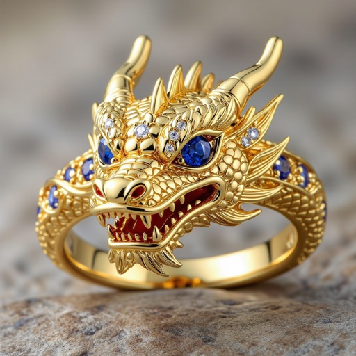Sapphire dragon ring