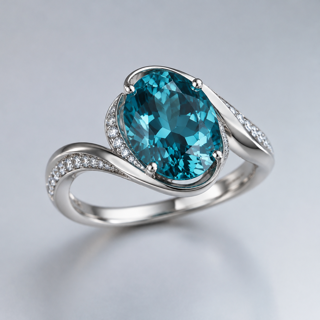 Blue zircon
photorealistic jewelry design, Blue zircon , modern style, just the design no text