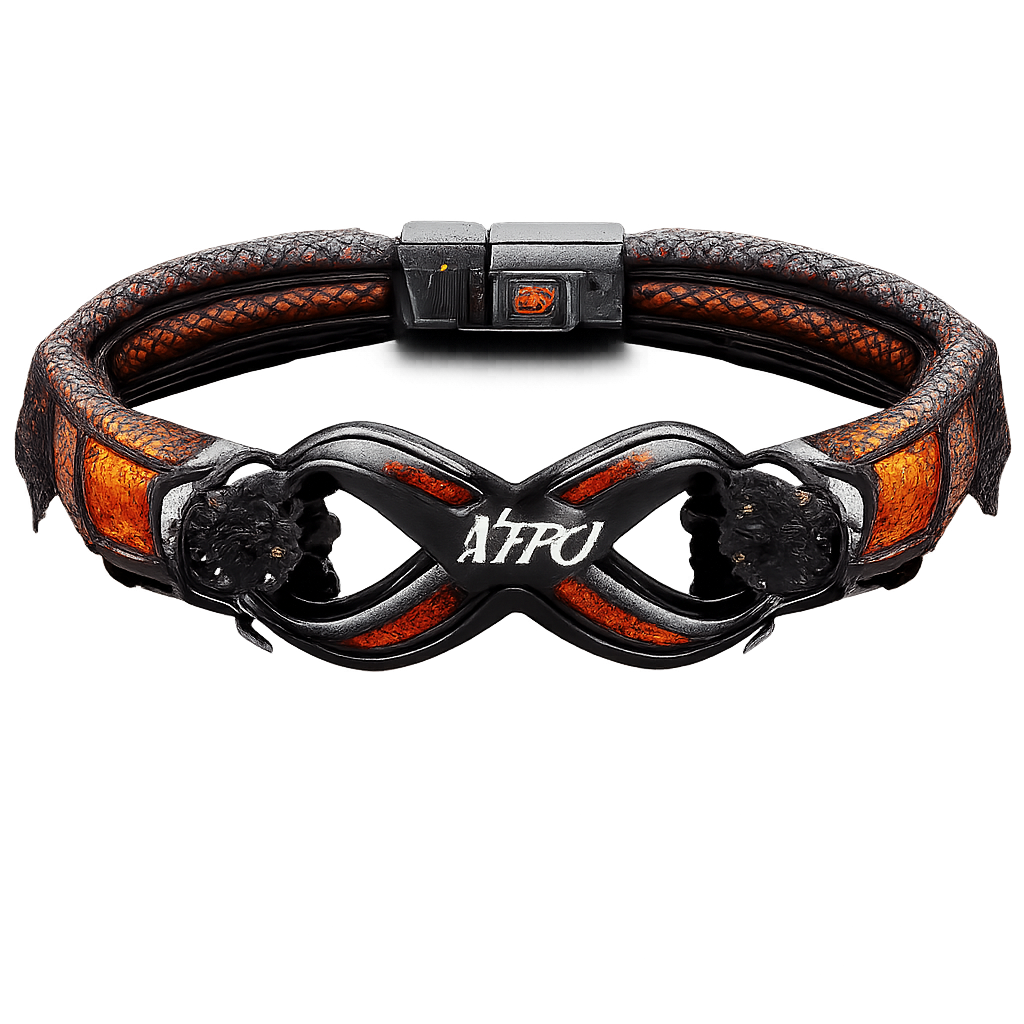 Only Amber bright red black colour man’s bracelet EVW sports logo arm