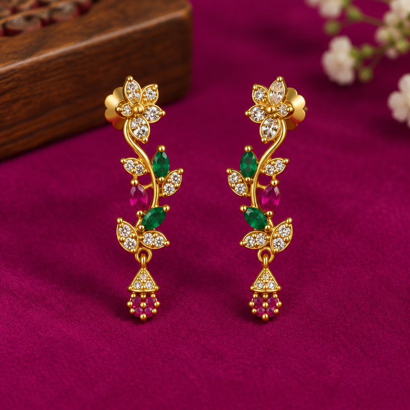 A women's earrings
using the attached image as a visual reference, create A women's earrings. photorealistic, just the design no text