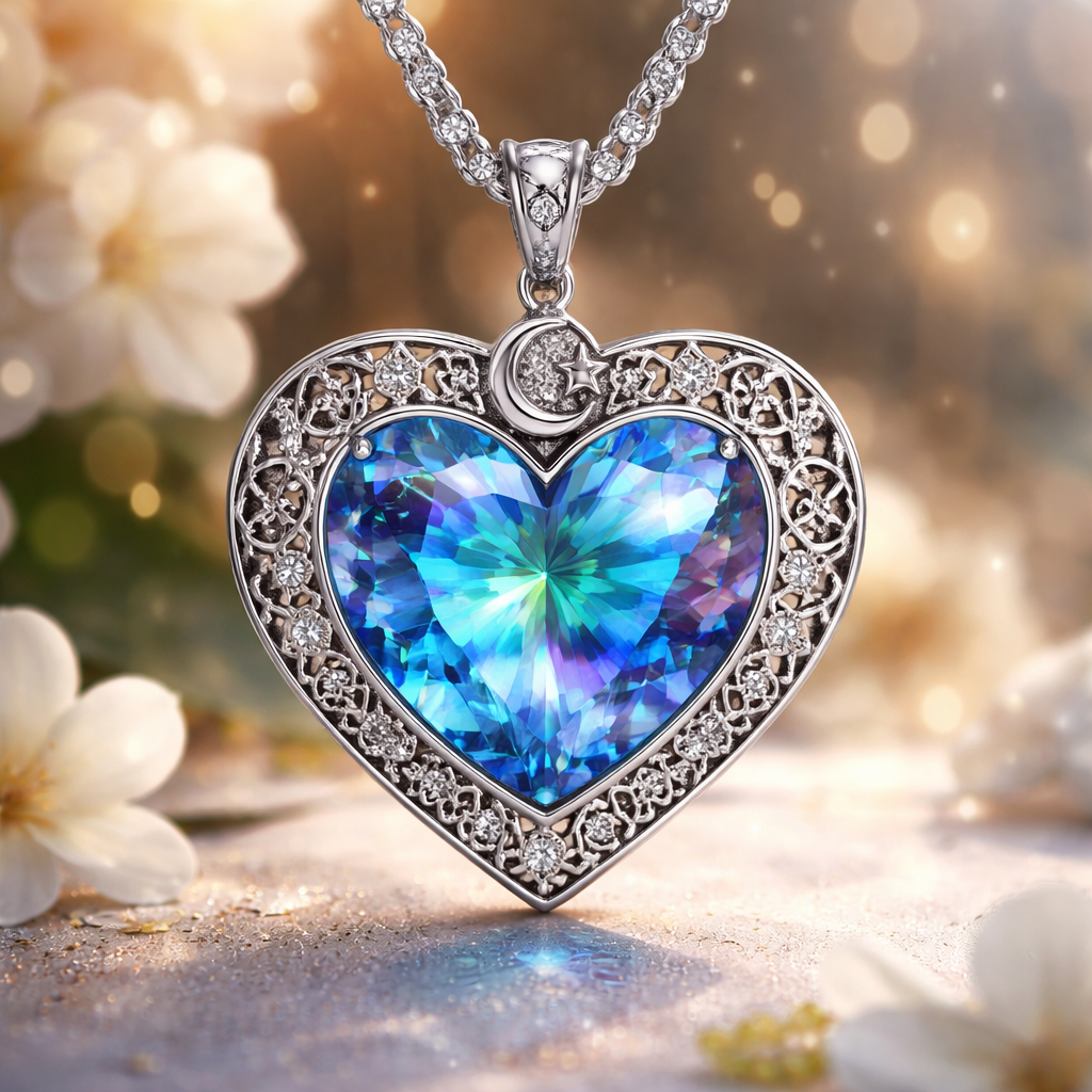 Illuminate your look with the enchanting Ocean Heart Crystal Pendant Necklace, a piece designed to capture the beauty of light, colour, and emotion. This stunning necklace features a vibrant heart‑shaped crystal crafted from high‑quality cubic zirconia, reflecting a spectrum of shimmering hues with every movement.
The pendant is set in durable 316L stainless steel, offering a long‑lasting shine, resistance to tarnish, and comfortable, skin‑friendly wear. Surrounded by delicately placed artificial gemstones, the heart centrepiece radiates elegance and charm, making it the perfect accessory for both everyday style and special occasions.
Whether worn as a symbol of love, confidence, or simply your favourite statement piece, this necklace adds a touch of luxury to any outfit. Ideal for weddings, celebrations, or as a gift to someone special, it’s a timeless treasure that never goes unnoticed.