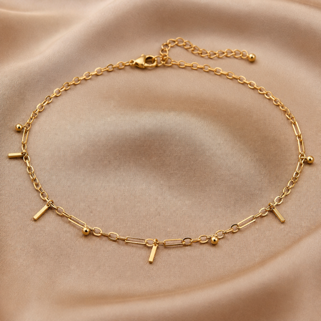 A women's anklet
photorealistic jewelry design, A women's anklet, modern style, just the design no text