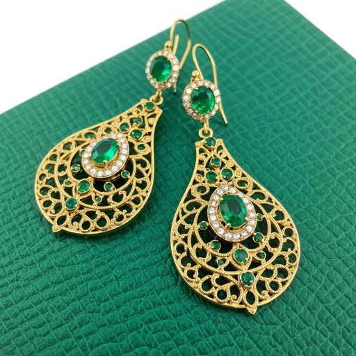 Statement earrings green