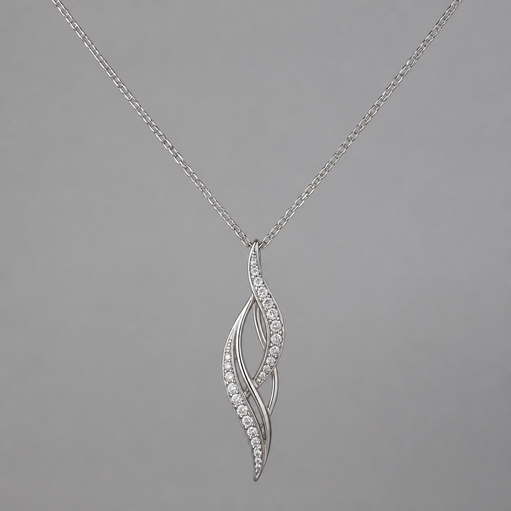 A women's necklace made of silver with diamond stones. flamme style minimaliste,
photorealistic jewelry design, A women's necklace made of silver with diamond stones. flamme style minimaliste,, modern style, just the design no text