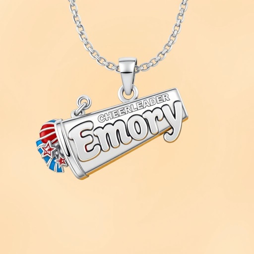 Medal necklace that is good for a cheerleader that says Emory