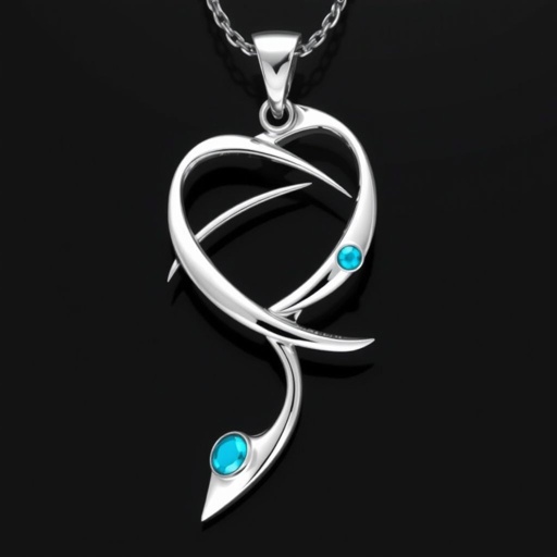 Pendant silver with stylized ice figure skating skates. Remove boots and leave only lowest part of skates. Add turquoise