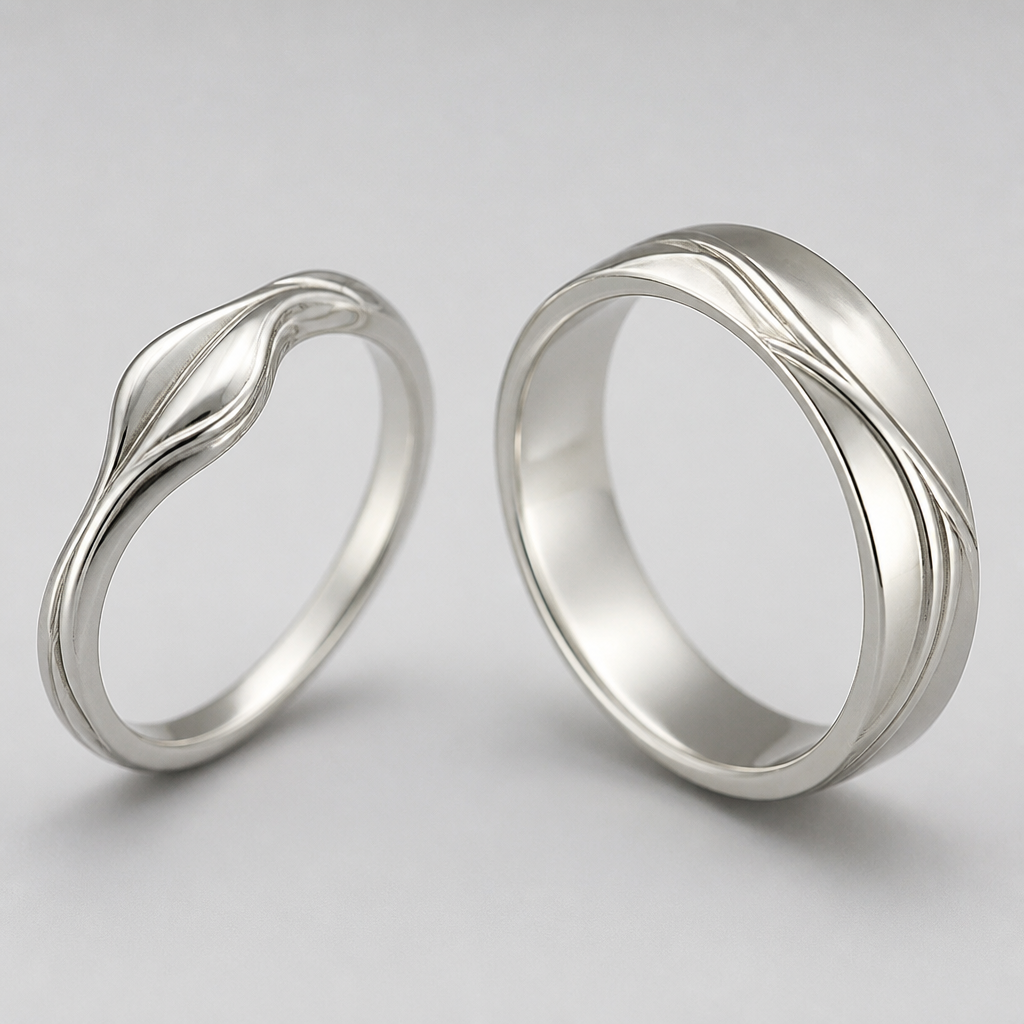 A art nouveau women's ring made of silver suitable for wedding, ultra-minimalist, very simple and clean, understated, no embellishments. man's wedding band
photorealistic jewelry design, A art nouveau women's ring made of silver suitable for wedding, ultra-minimalist, very simple and clean, understated, no embellishments. man's wedding band, art_nouveau style, just the design no text