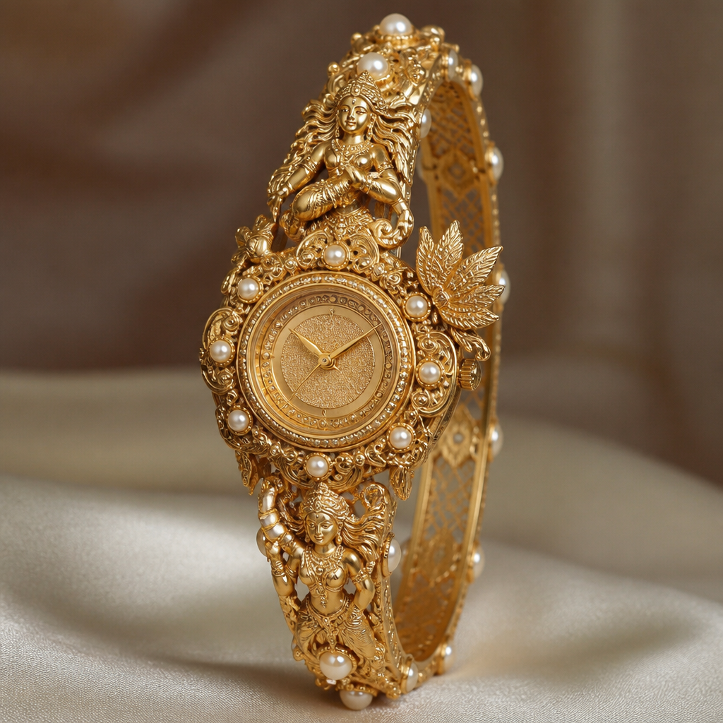 A mythological women's watch made of gold with pearl stones suitable for gift, highly ornate, intricate and elaborate, richly detailed
photorealistic jewelry design, A mythological women's watch made of gold with pearl stones suitable for gift, highly ornate, intricate and elaborate, richly detailed, mythological style, just the design no text