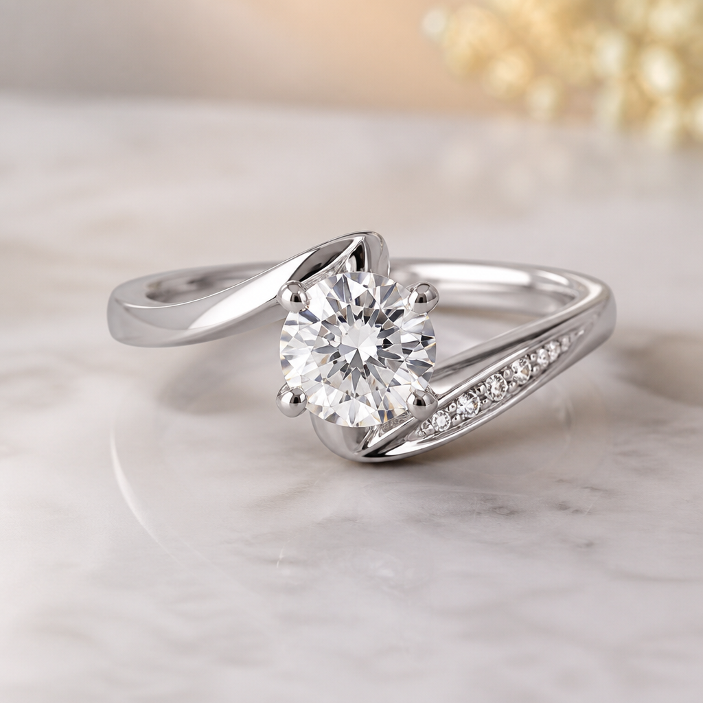A women's ring suitable for engagement
photorealistic jewelry design, A women's ring suitable for engagement, modern style, just the design no text