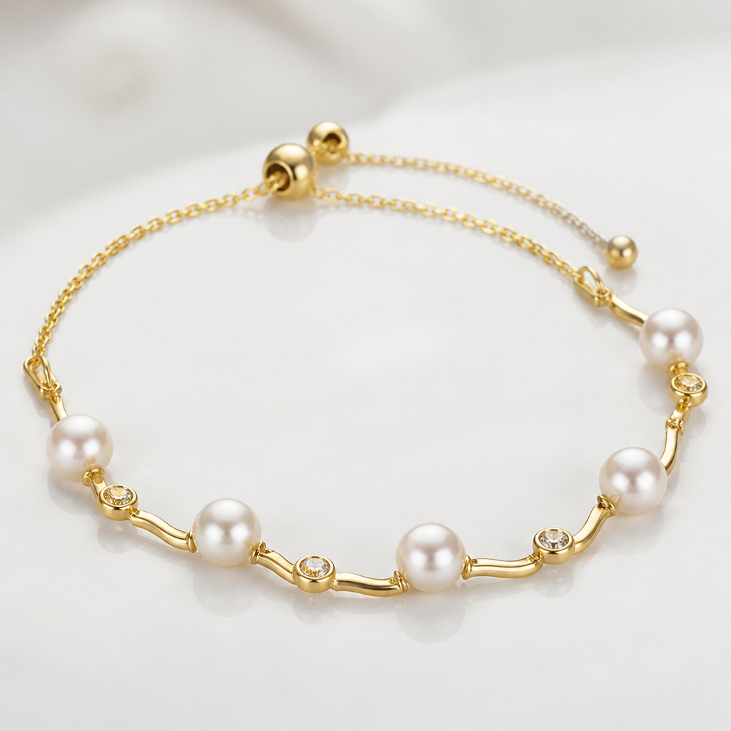 A women's bracelet with pearl stones
photorealistic jewelry design, A women's bracelet with pearl stones, modern style, just the design no text