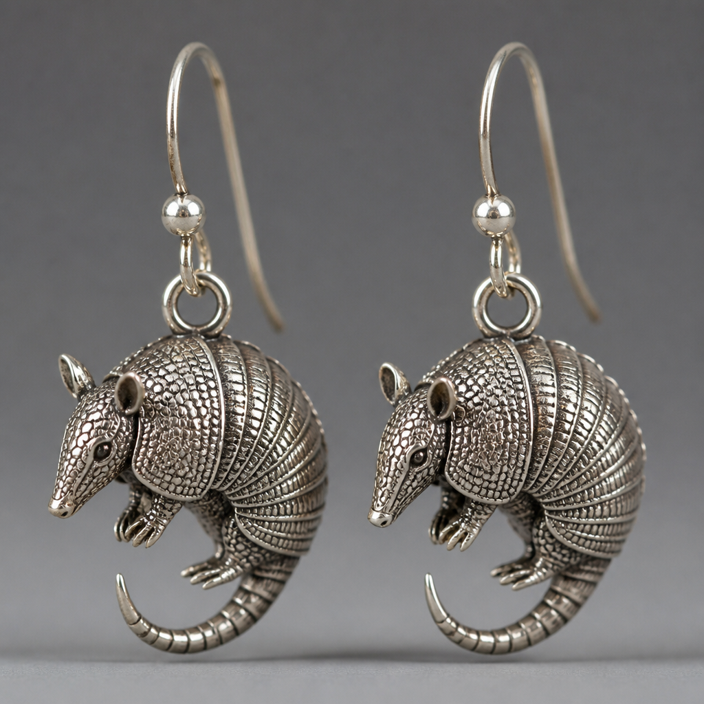 Armadillo earring
photorealistic jewelry design, Armadillo earring , just the design no text