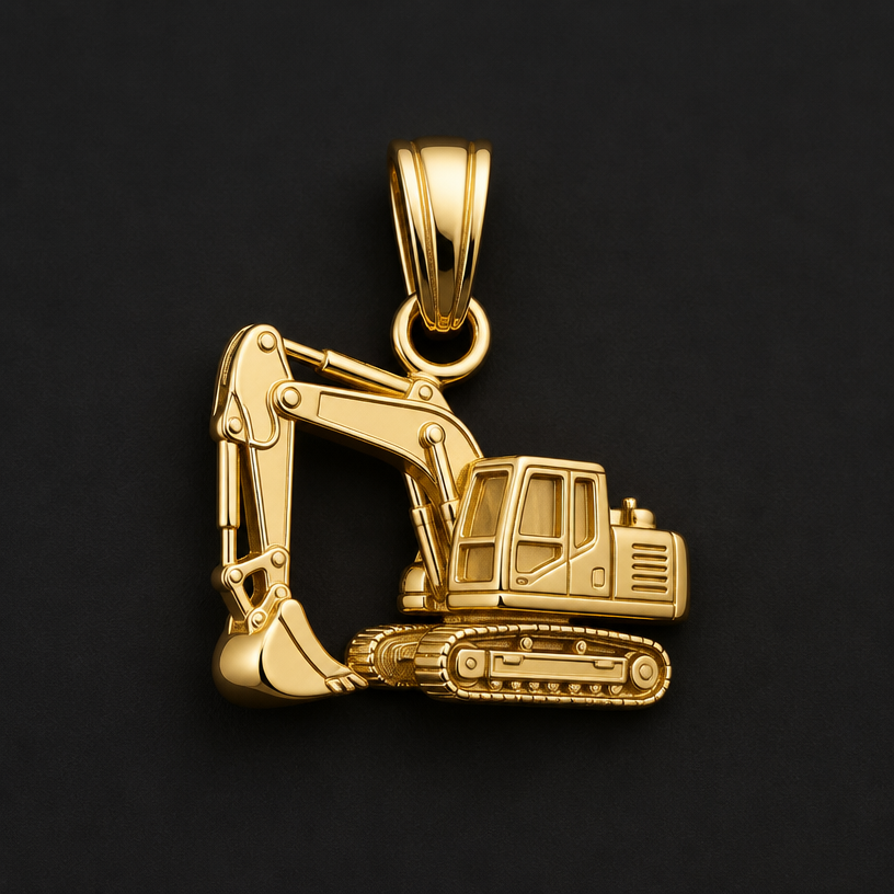 A men's pendant made of gold suitable for daily wear. Un dije de oro para hombres de una retrocabadora
using the attached image as a visual reference, create A men's pendant made of gold suitable for daily wear. Un dije de oro para hombres de una retrocabadora. photorealistic, just the design no text