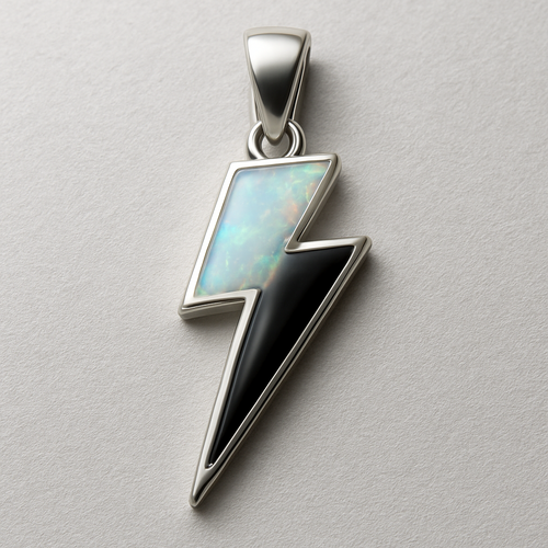 Opalite and onyx lightening bolt 