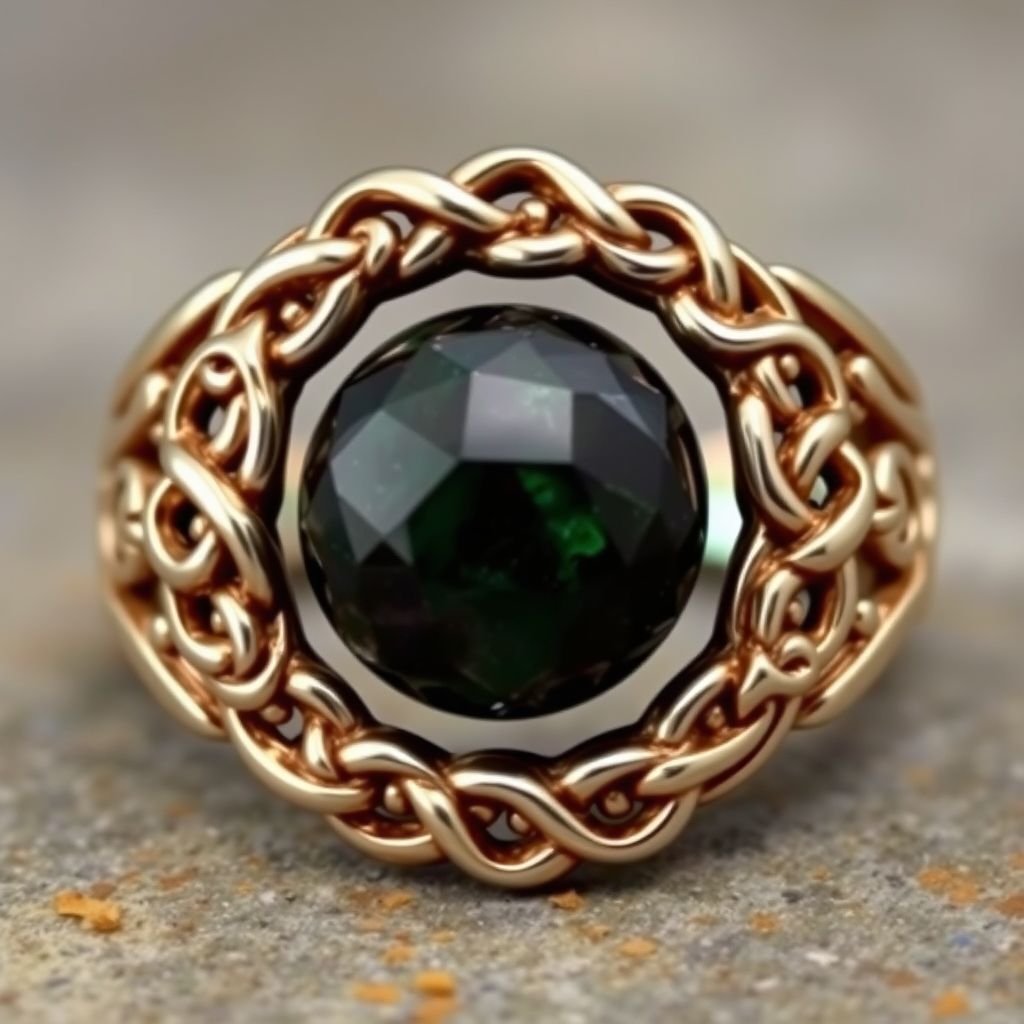 18k silver ring set with a smooth cut pietersite