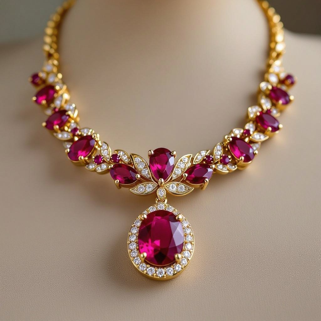 Necklace ruby jewel dtyle