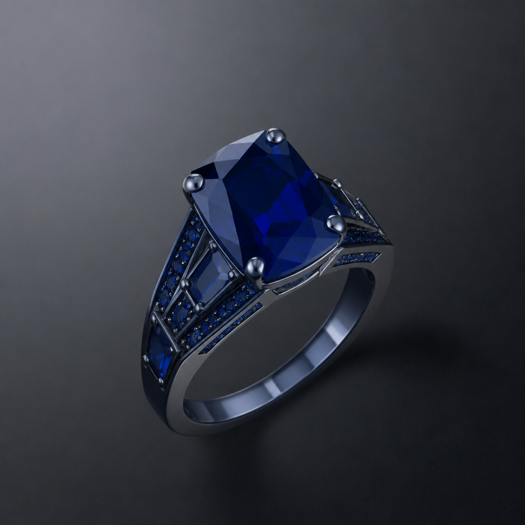 . Refinement: Dark blue
photorealistic jewelry design, . Refinement: Dark blue, Modern style, just the design no text