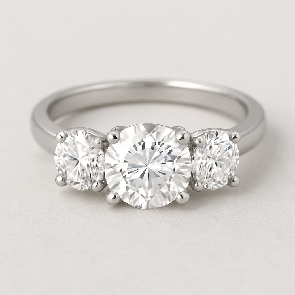 ביקשתי רק 7 קראט באמצע ובשני הצדדים למעלה יותר 2 קראט בכל צד שוכב לצד  