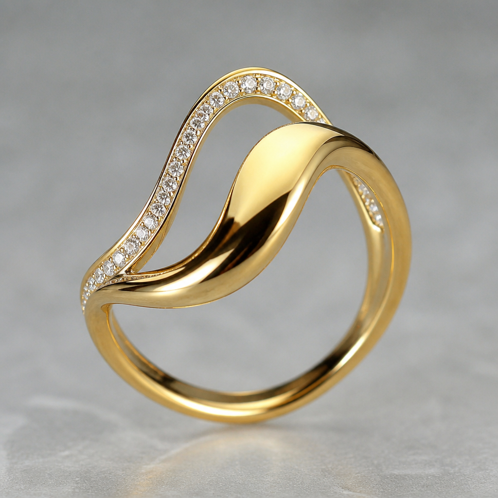 A women's ring
photorealistic jewelry design, A women's ring, modern style, just the design no text