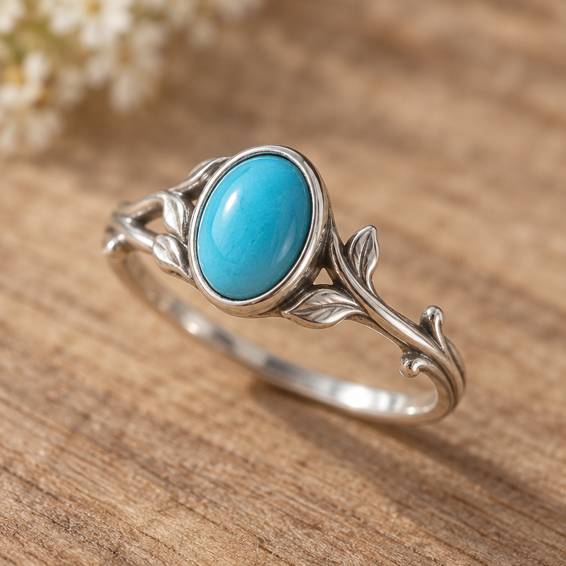 A women's ring made of silver. make something whimsical with this stone thats easily handmade. like its from a fairy tale only one single stone. with a bezel that holds the stone securely
using the attached image as a visual reference, create A women's ring made of silver. make something whimsical with this stone thats easily handmade. like its from a fairy tale only one single stone. with a bezel that holds the stone securely. photorealistic, just the design no text