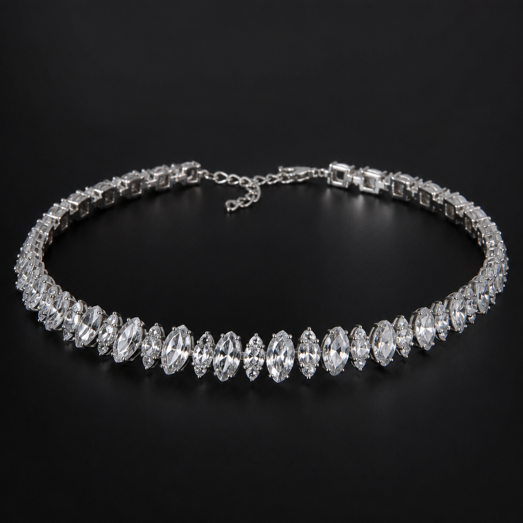 Diamond press on nails
photorealistic jewelry design, Diamond press on nails, choker style, just the design no text