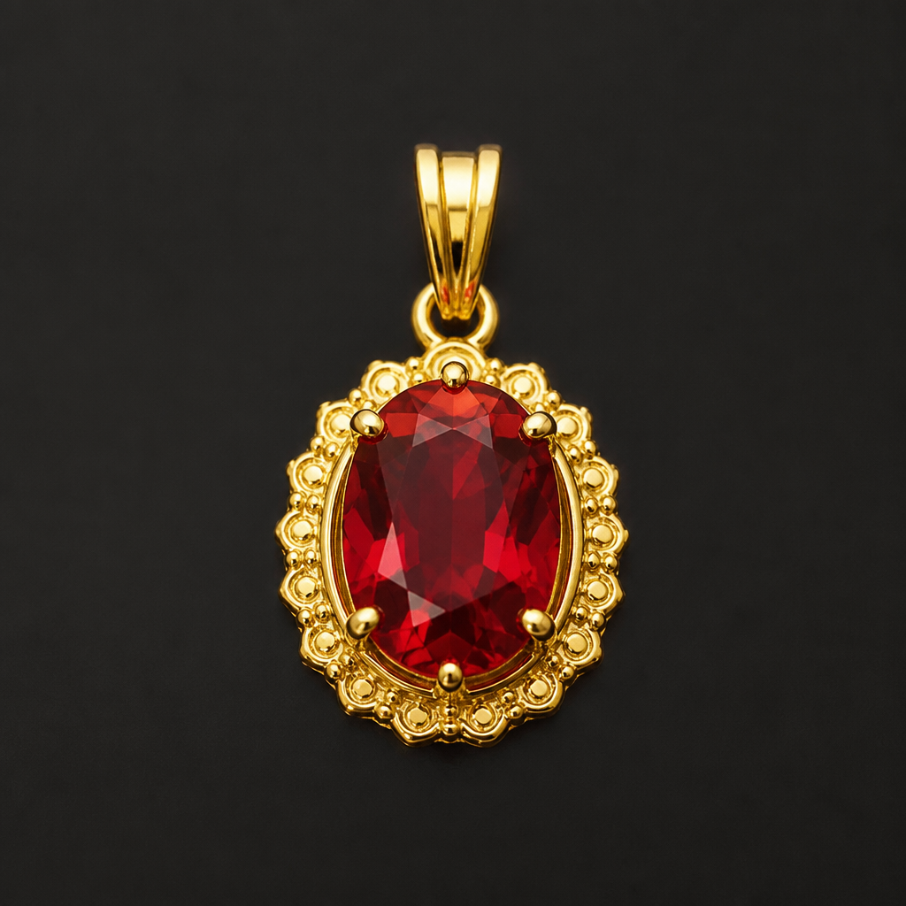 red pendant
photorealistic jewelry design, red pendant, just the design no text
