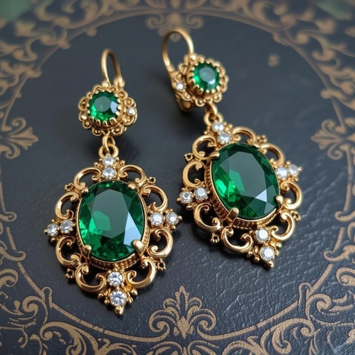 Statement earrings green