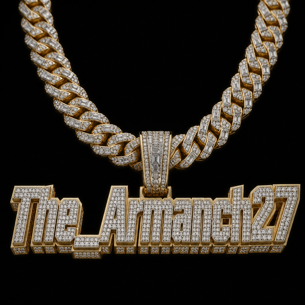 A geometric men's necklace made of gold with diamond stones suitable for party, highly ornate, intricate and elaborate, richly detailed. Me gustaría una cadena de eslabones gruesos y robustos, con un acabado elegante y completamente cubierta de diamantes, buscando un efecto de máximo brillo y presencia. El diseño debe sentirse moderno, exclusivo y de alta gama, con un trabajo de engaste preciso para que las piedras resalten desde diferentes ángulos.
Como pieza central, quisiera un dije grande y personalizado con el nombre “The_Armanch27”, utilizando letras gruesas, modernas y tridimensionales. Cada letra debe estar completamente cubierta de diamantes, con un diseño que haga que el nombre sea el protagonista de la pieza. Me gustaría que el dije tenga un acabado tridimensional y un volumen considerable, manteniendo una apariencia elegante y lujosa.
Preferiblemente, quisiera que la estructura sea elaborada en oro blanco, oro amarillo o una combinación de ambos, dependiendo de cuál opción permita conseguir el mejor resultado visual. También me gustaría que los diamantes del dije tengan un engaste que maximice el brillo y que la cadena combine perfectamente con el diseño del nombre.
Busco una pieza exclusiva, de apariencia imponente y muy llamativa, pero al mismo tiempo elegante y sofisticada. La idea es que sea una cadena personalizada de alta joyería, con el nombre The_Armanch27como elemento principal y un acabado digno de una pieza única.
photorealistic jewelry design, A geometric men's necklace made of gold with diamond stones suitable for party, highly ornate, intricate and elaborate, richly detailed. Me gustaría una cadena de eslabones gruesos y robustos, con un acabado elegante y completamente cubierta de diamantes, buscando un efecto de máximo brillo y presencia. El diseño debe sentirse moderno, exclusivo y de alta gama, con un trabajo de engaste preciso para que las piedras resalten desde diferentes ángulos.
Como pieza central, quisiera un dije grande y personalizado con el nombre “The_Armanch27”, utilizando letras gruesas, modernas y tridimensionales. Cada letra debe estar completamente cubierta de diamantes, con un diseño que haga que el nombre sea el protagonista de la pieza. Me gustaría que el dije tenga un acabado tridimensional y un volumen considerable, manteniendo una apariencia elegante y lujosa.
Preferiblemente, quisiera que la estructura sea elaborada en oro blanco, oro amarillo o una combinación de ambos, dependiendo de cuál opción permita conseguir el mejor resultado visual. También me gustaría que los diamantes del dije tengan un engaste que maximice el brillo y que la cadena combine perfectamente con el diseño del nombre.
Busco una pieza exclusiva, de apariencia imponente y muy llamativa, pero al mismo tiempo elegante y sofisticada. La idea es que sea una cadena personalizada de alta joyería, con el nombre The_Armanch27como elemento principal y un acabado digno de una pieza única., geometric style, just the design no text
