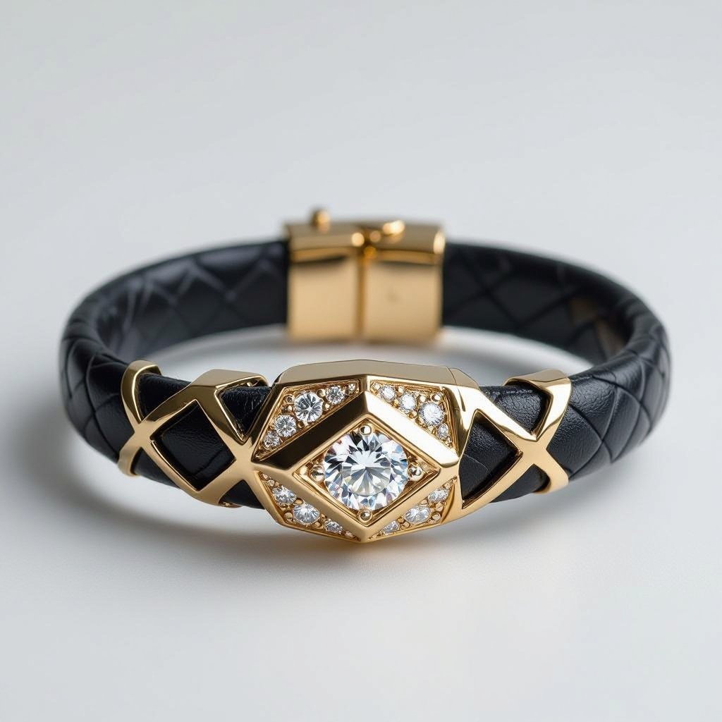 Geomatric snake leather with diamonds of architecture shapes and edges of bracelet banglea
