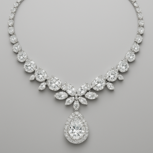 Modern classic diamond necklace graff style 