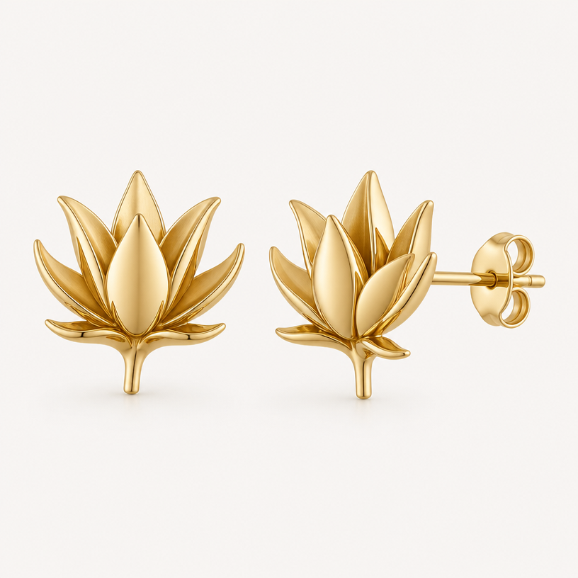 A nature women's earrings made of gold, minimalist, simple and delicate, clean lines. stud earring
using the attached image as a visual reference, create A nature women's earrings made of gold, minimalist, simple and delicate, clean lines. stud earring. photorealistic, just the design no text